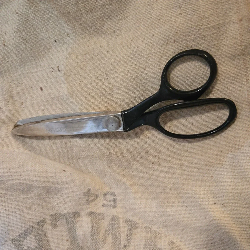 VTG Wiss Pinking Shears Silver Black USewing OS Zig Zag Fabric Scissors CB7 USA